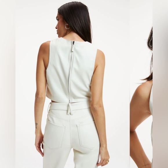 Good American Faux Leather Crop Top - Picture 3 of 3